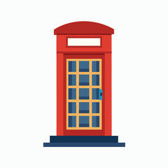 London's iconic red telephone booth, a vintage British public communication kiosk