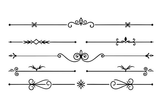 Elegant Black and White Floral Text Dividers Design Elements Collection