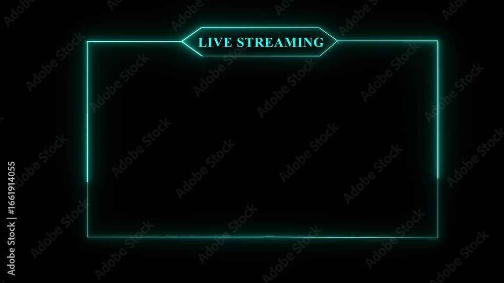 Poster live streaming neon text frame animation box frame neon frame live streaming game live stream overla