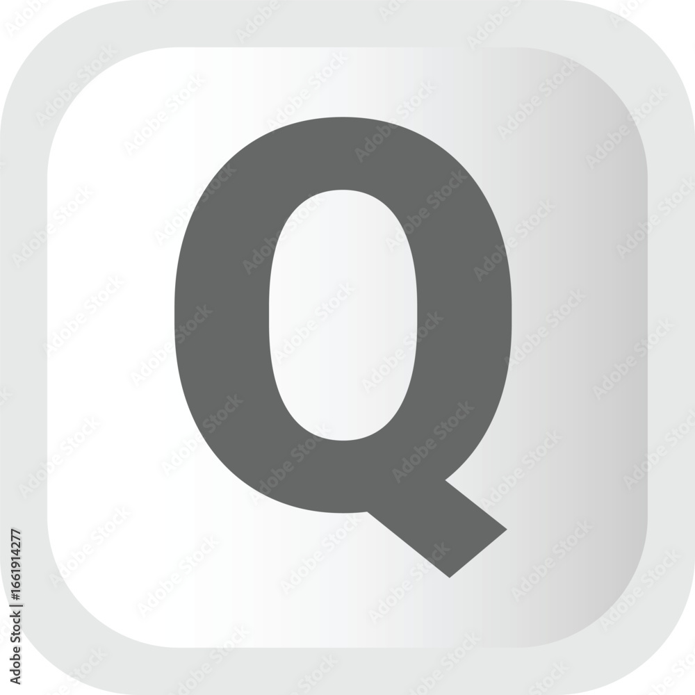 Aufkleber simple gray letter q icon with rounded square background for branding and design elements vector