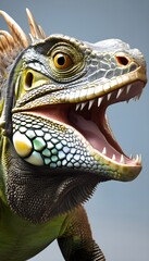 Lizard Opens Mouth Wide in Close-Up