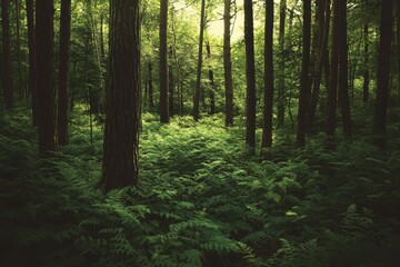 Fototapeta premium The Indian Himalayas are home to a majestic green forest in Dharamsala, Baksu