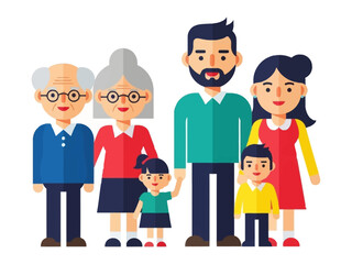 Family Portrait: A vibrant illustration captures the heartwarming bonds of a family, depicted with smiling faces and a sense of unity. The image speaks of the joy and closeness of family life.