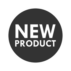 New product circle icon isolated on transparent background