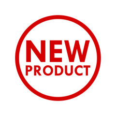 New product circle icon isolated on transparent background