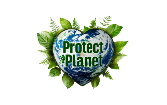 Creative Earth Day banner design featuring eco-friendly slogans for conservation and green initiatives isolated on transparent background PNG - Powered by Adobe