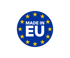 Emblem made in eu. Made in European Union sticker design vector design and illustration.