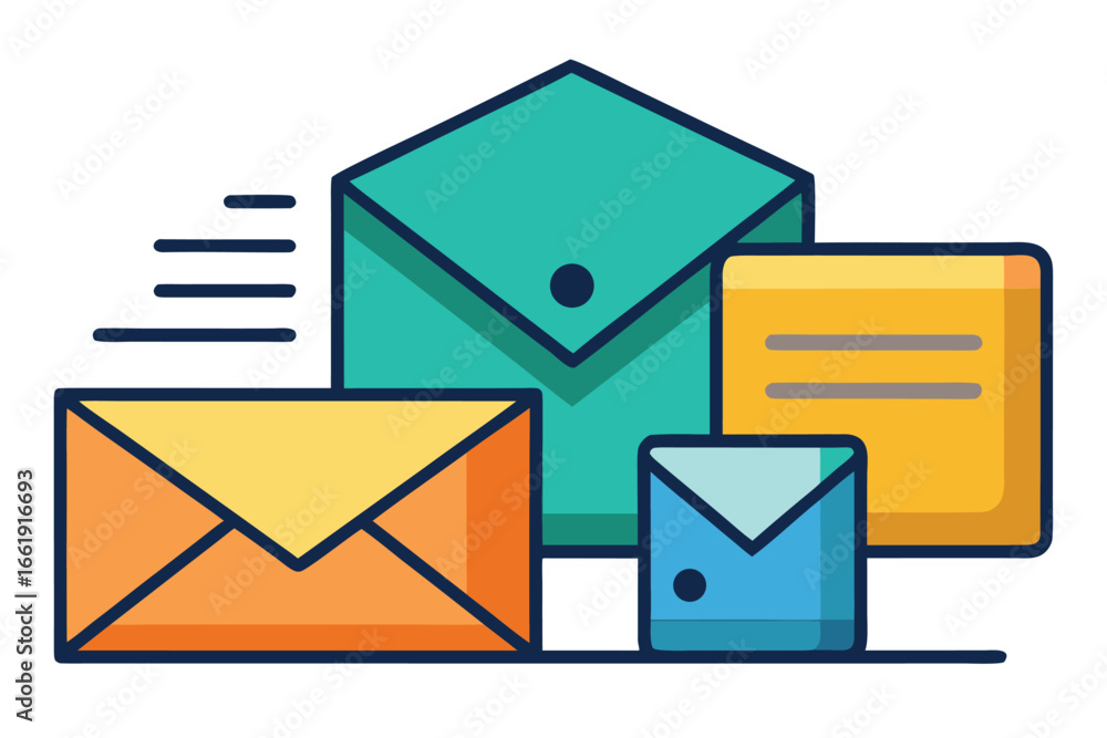 Poster vector folder icons for mail and email communication