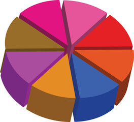 Colorful Pie Chart Infographic with Multicolor Segments