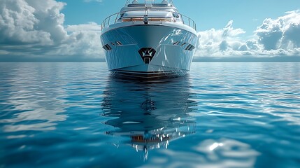 Luxury motor yacht in calm sea