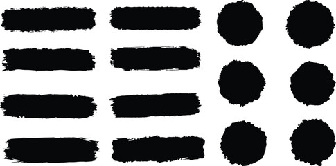 Big collection of black paint, ink brush strokes, brushes, lines, grungy. Dirty artistic design elements. Vector black paint brush spots, highlighter lines or felt-tip pen marker.