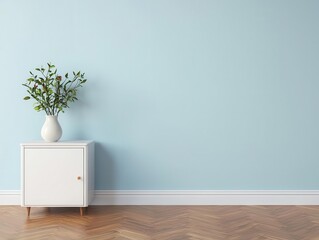 Functional hallway with hidden storage and minimalist design, midcentury modern interior