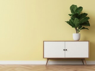 Functional hallway with hidden storage and minimalist design, midcentury modern interior