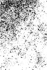 Obraz premium Dynamic black splatter pattern on white background, ideal for abstract design, grunge textures, backgrounds, or artistic effects.