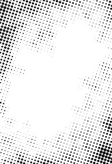 Seamless halftone black dot pattern on white background, perfect for vintage design, retro effects,...
