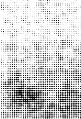 Seamless halftone black dot pattern on white background, perfect for vintage design, retro effects, comic art, or print textures.