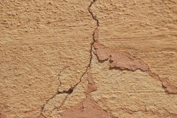 A close up of a cracked wall