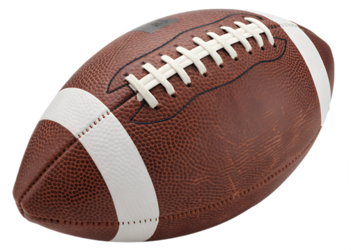 Detailed American Football on Isolated Background Depicting Team Sport Equipment and Game Day Excitement Symbolizing Athletic Competition and Sporting Spirit