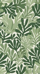 Fototapeta premium Photo of green leaves pattern on white