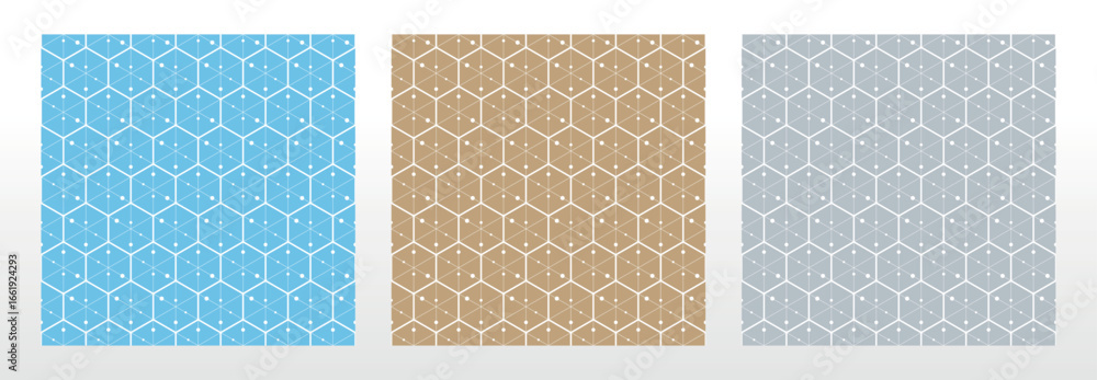 Poster set of abstract geometric patterns. seamless vector backgrounds. colored ornaments graphic modern pa
