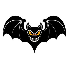 Spooky Bat with Evil Grin Halloween Creature Illustration