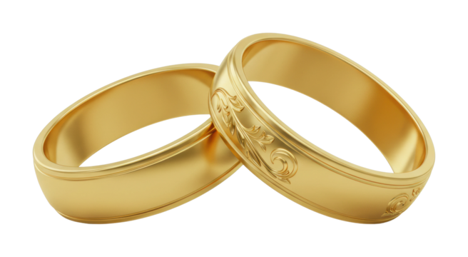 Wedding rings exchange ceremony romantic venue elegant setting perspective love symbolism isolated PNG