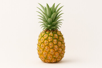 Fototapeta premium Golden Pineapple: A ripe, golden pineapple stands proudly against a simple backdrop, radiating tropical allure.