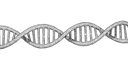 Abstract DNA double helix model on white background, science concept