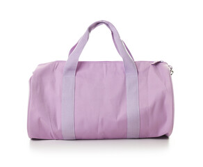 One stylish sports bag isolated on white