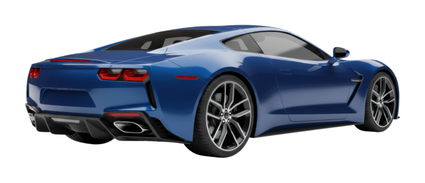 High-speed car showcase automotive exhibition 3d render studio environment rear performance concept isolated PNG