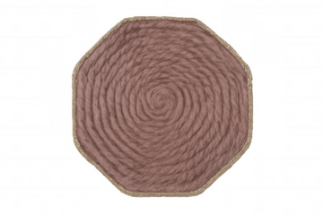 Pink and gold octagon rug creating a spiral pattern on a transparent background, perfect for interior design projects