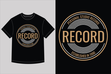 Retro vintage style tshirt design with limited edition round badge