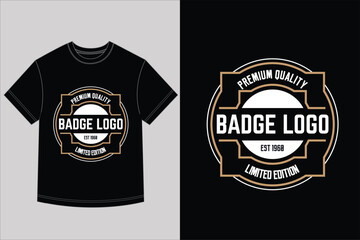 Vintage circle badge logo tshirt design for clothing and apparel