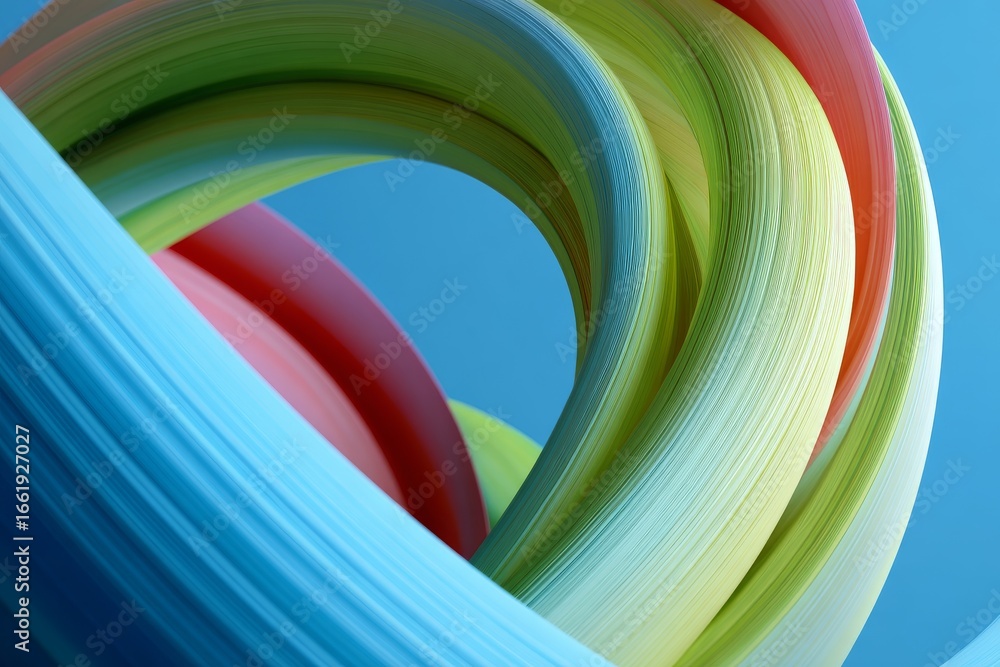 Aufkleber abstract paper sculpture a mesmerizing dance of color and form creating a visually striking composit