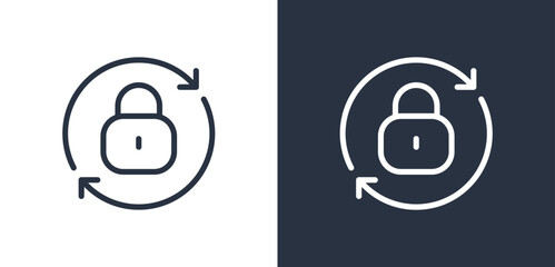 Reset Password Icon Set, Minimalist  Padlock with Arrows, Security Illustration, Editable Vector Icon for Security Design.