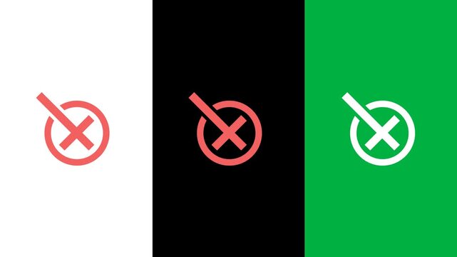 Minimalist check mark and cross icon animation revealing a circular logo for a task management solution.