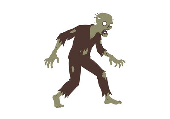 Fototapeta premium Zombie depiction rotting flesh tattered clothing and menacing posture