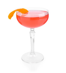 Martini cocktail with garnish isolated on white