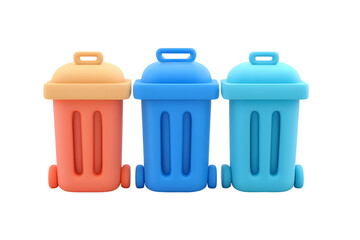 Colorful Cartoon Trash Cans Promoting Environmental Awareness and Waste Management