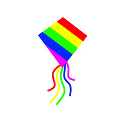 vector illustration of abstract rainbow colored kite design 
