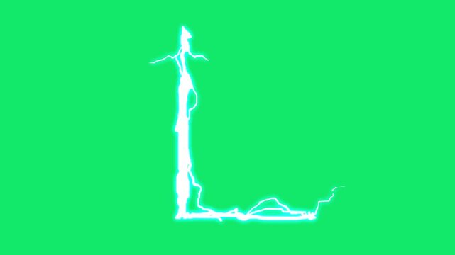 Thunder Style A to Z Green Screen | Lightning Alphabet Animation Overlay