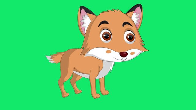 Baby Fox Eyes Blink & Lip Sync Green Screen | Fox Animation Overlay