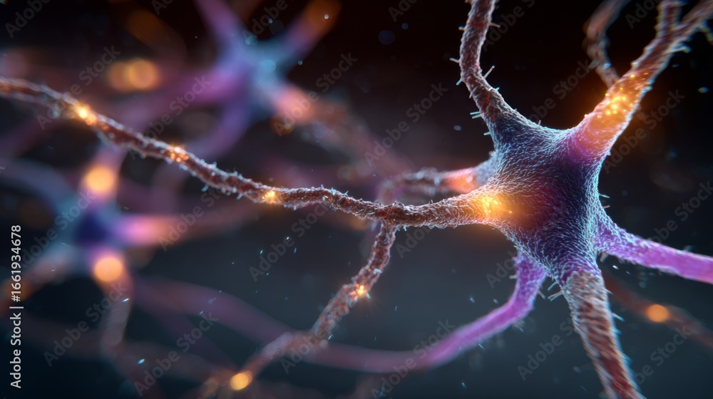 Aufkleber colorful conceptual visualization of neural network connections and activity in a futuristic digital