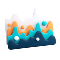 Abstract financial graph concept in vibrant colors, stylized data visualization