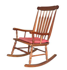 Wooden rocking chair isolated. Old wooden rocking chair or Wooden rocking chair furniture. Png...