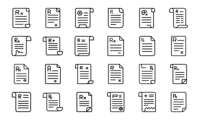 Medical Healthcare Outline Icons Set &ndash; Ambulance, Doctor, Nurse, Hospital, First Aid, Baby Care, Pregnancy, Medicine, Laboratory, Pharmacy, and Patient Treatment Vector Pack