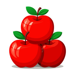 red apples with leaves