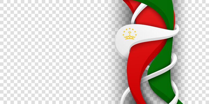 Tajikistan independence day. waving red green 3d shapes that wrapped with white lines - Powered by Adobe