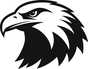 Fototapeta premium A Bald Eagle Head Profile Clean Vector Silhouette