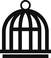 A Birdcage Simple Graphic Symbol Clean Silhouette